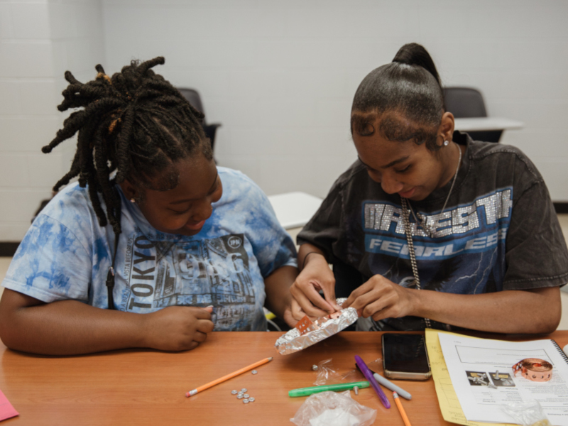 Students working on projects