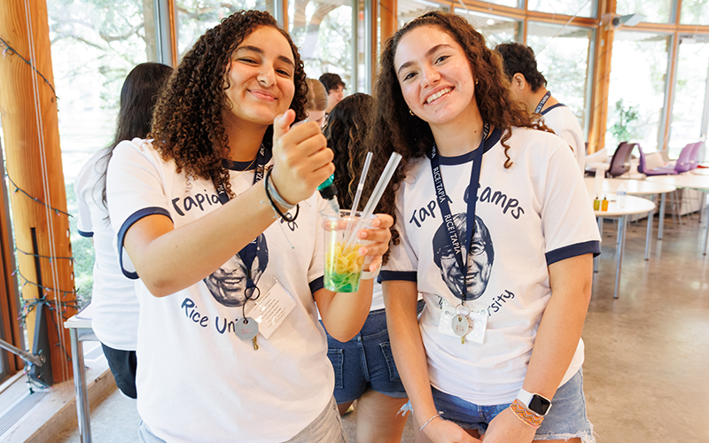 Students building reservoirs