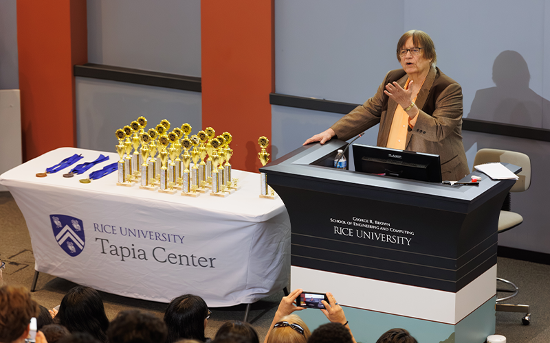 Students building reservoirs