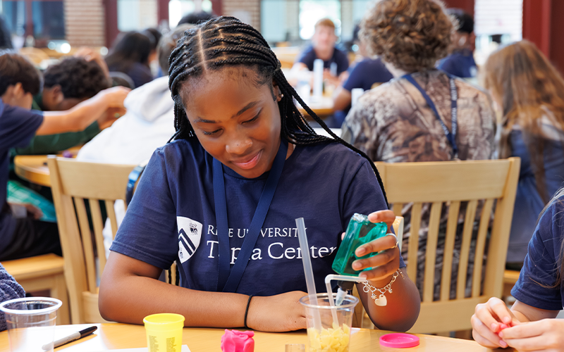 Students building reservoirs