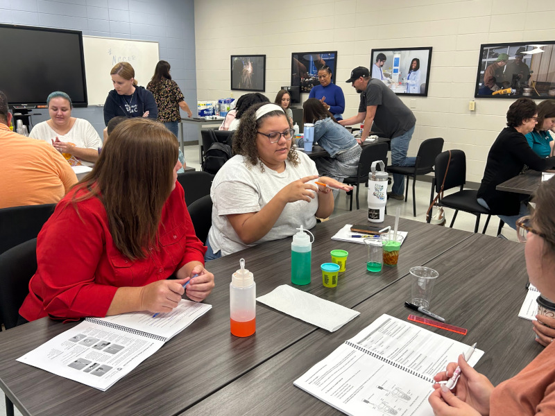 Educators working on projects