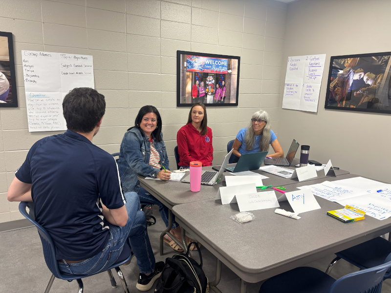Educators working on projects