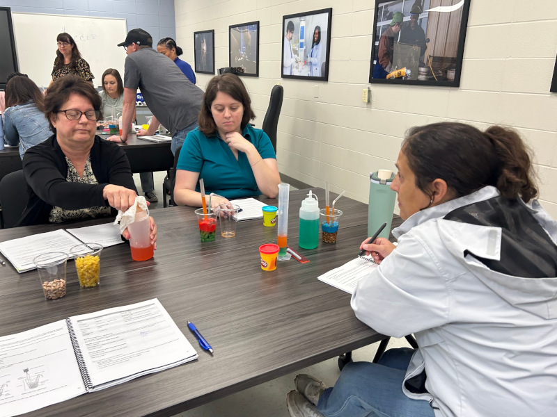 Educators working on projects