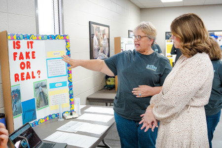 Educator giving presentation