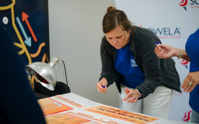 Educators working on presentation