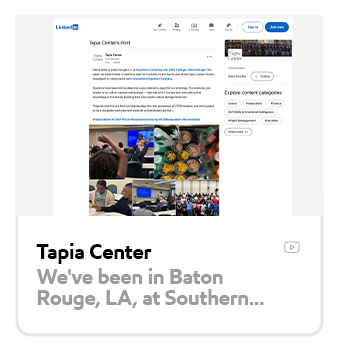 Tapia Center LinkedIn coverage