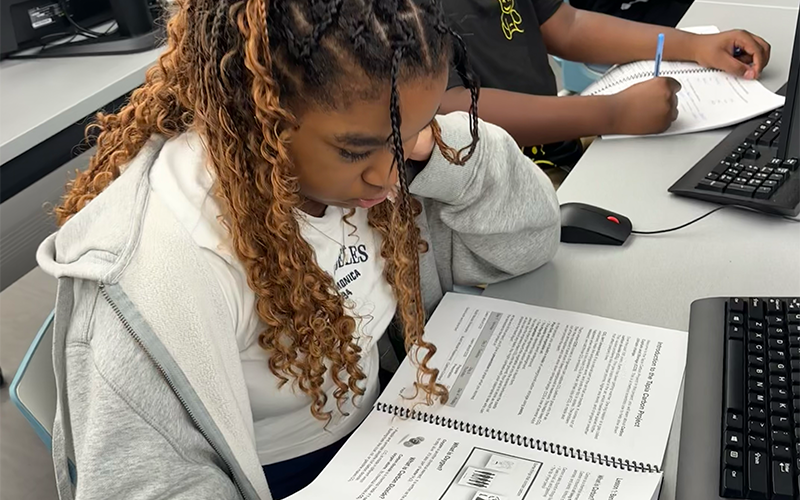 Students learning about STEM