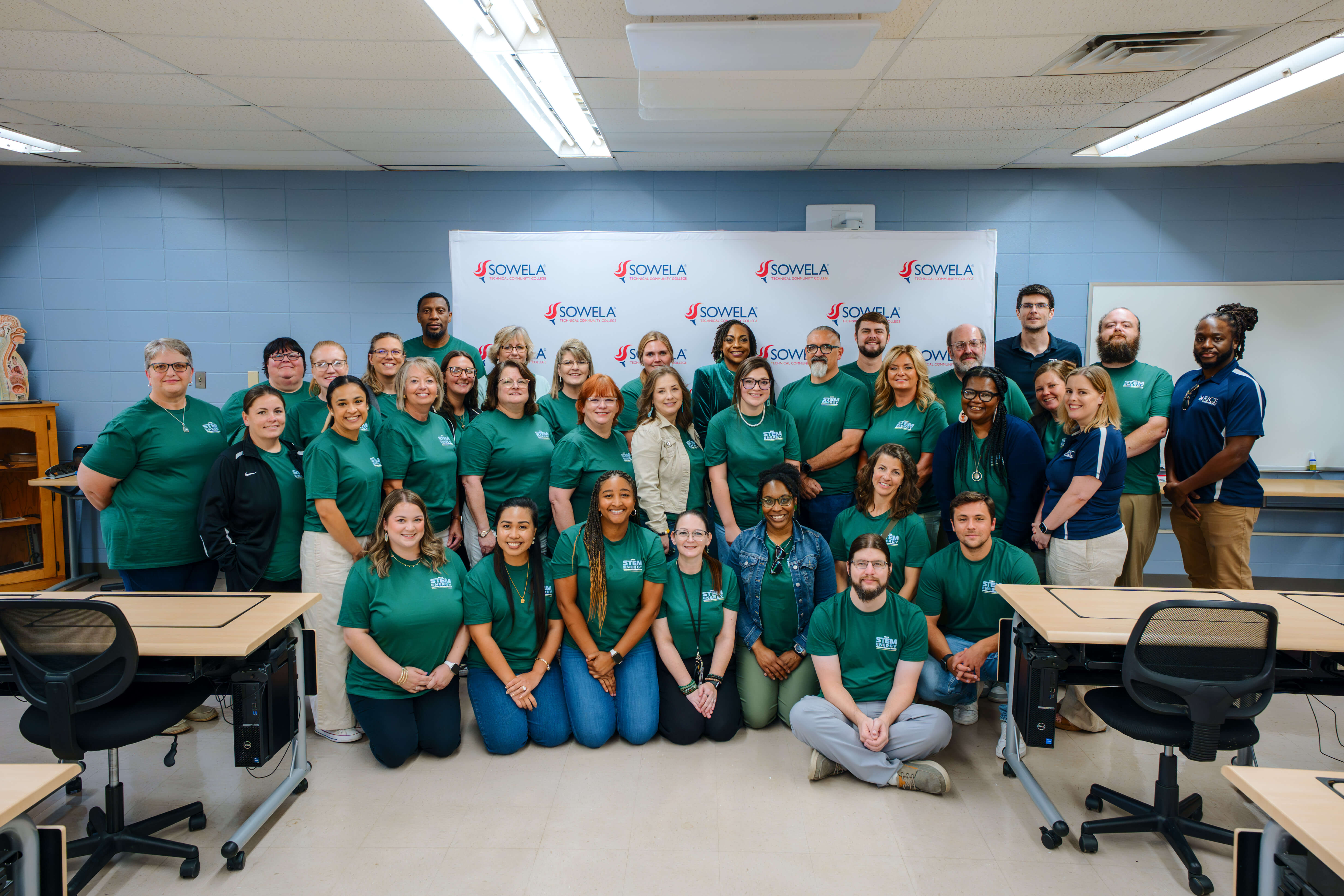 Students doing science experiments at STEM camp