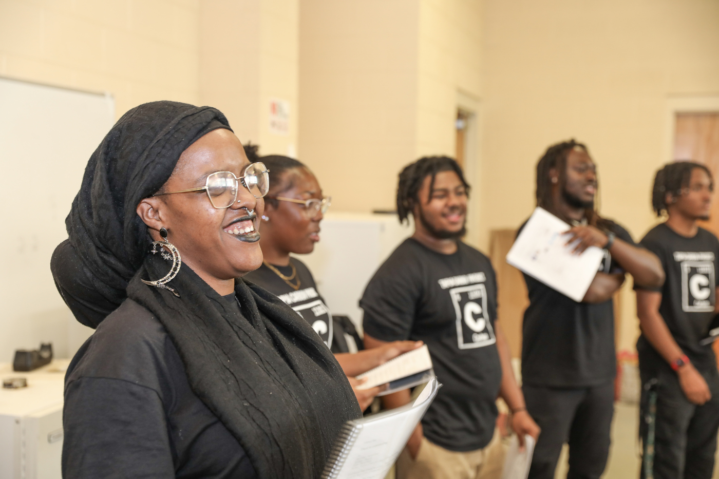 Students doing science experiments at STEM camp