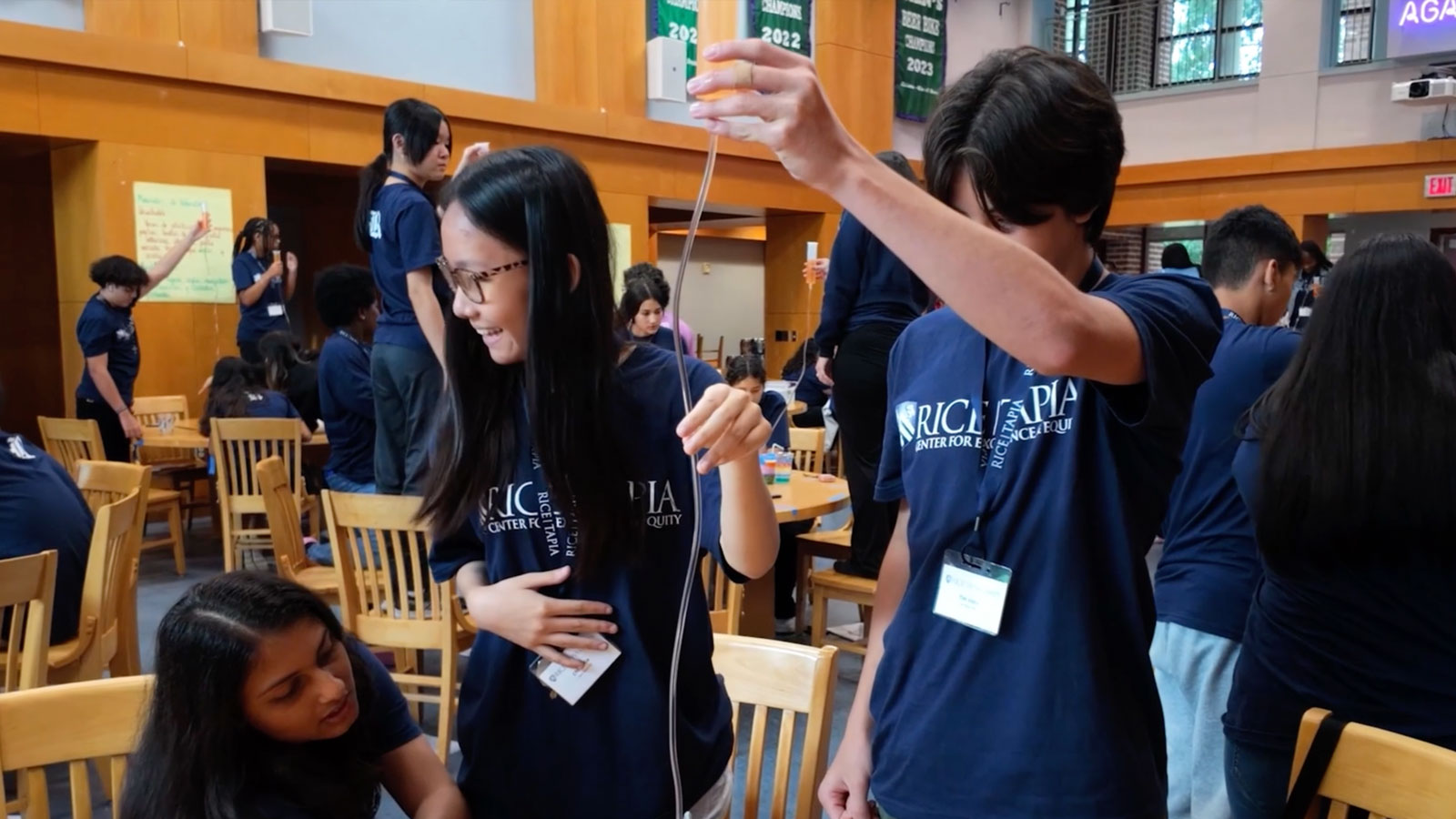 Students working in STEM camp